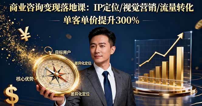 (10.13)商业咨询变现落地课:IP定位/视觉营销/流量转化,单客单价提升300%