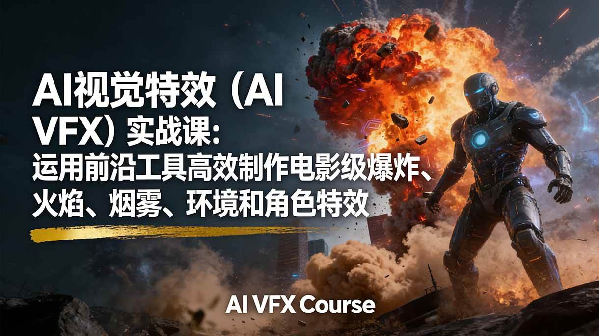 (1.25)AI视觉特效（AI VFX）实战课：运用前沿工具高效制作电影级爆炸、火焰、烟雾、环境和角色特效