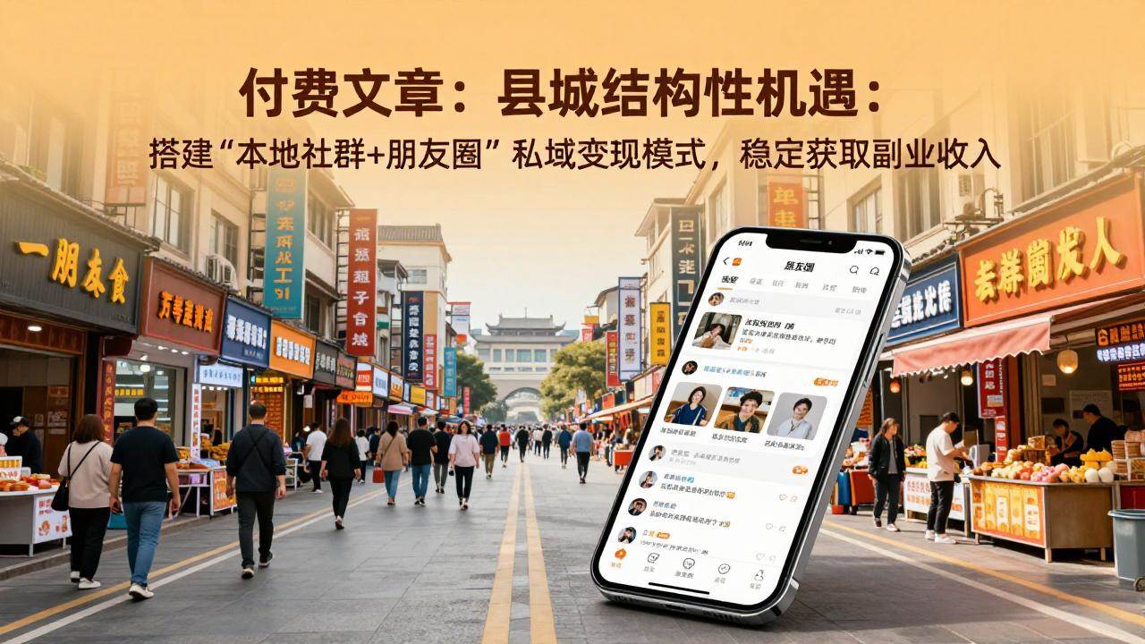 (3.4)付费文章：县城结构性机遇：搭建“本地社群+朋友圈”私域变现模式，稳定获取副业收入