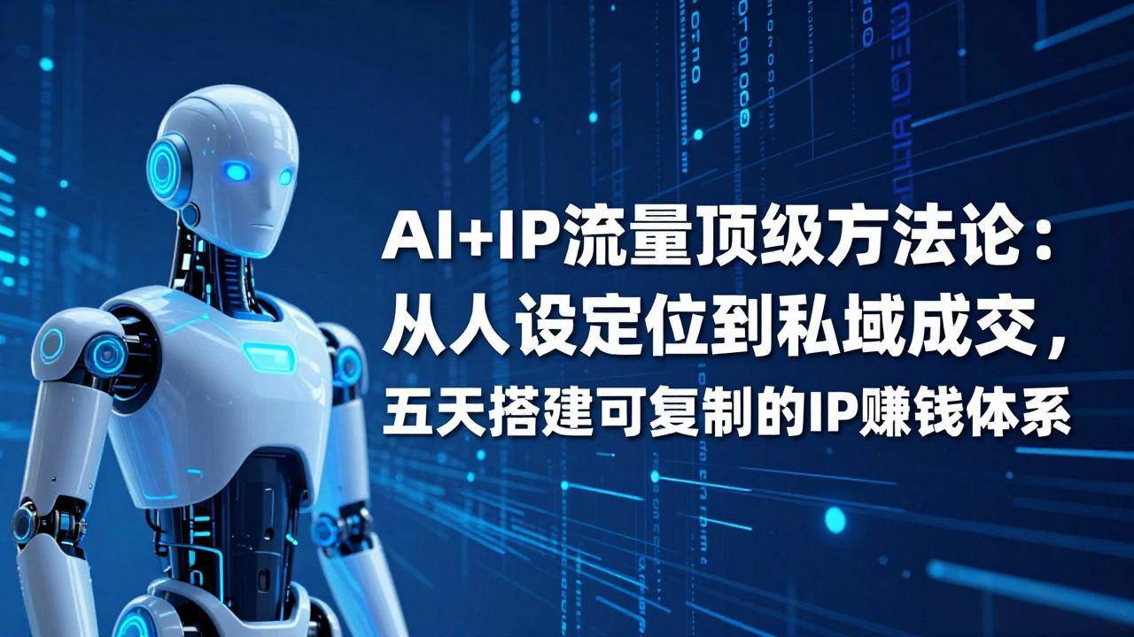 (3.4)AI+IP顶级方法论：从人设定位到私域成交，五天搭建可复制的IP赚钱体系