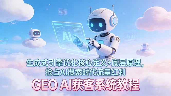 (3.12)GEO AI获客系统教程：生成式引擎优化核心定义+底层原理，抢占AI搜索时代流量红利